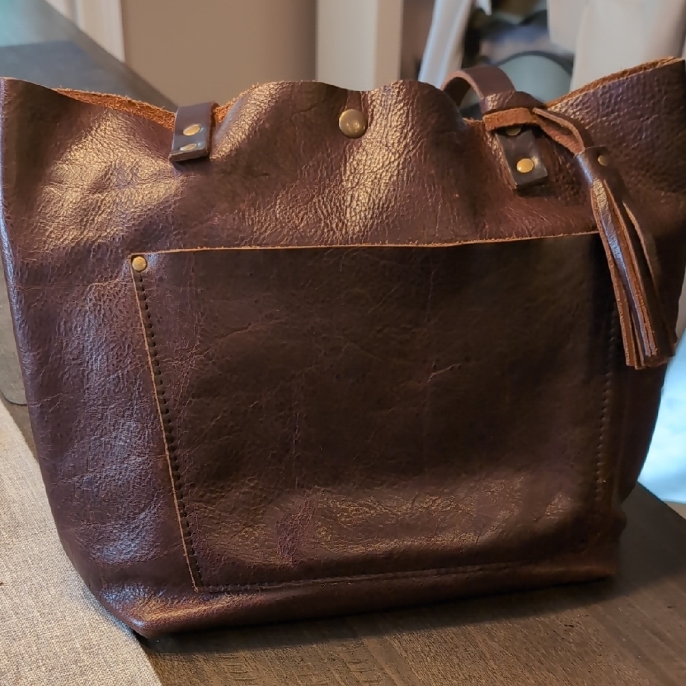 Portland Leather Dark Brown Tote